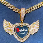 Load image into Gallery viewer, DUBSS - Custom Angel Wing Rotating Heart Photo Pendant