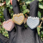 Load image into Gallery viewer, DUBSS - Gold Baguette Wave Heart Ring