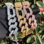 Load image into Gallery viewer, DUBSS - Iced Out Baguette Figaro Bracelet