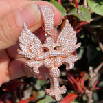 Load image into Gallery viewer, DUBSS - Iced Out Wing Cross Pendant