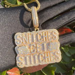 Load image into Gallery viewer, DUBSS - Iced Out Snitches Get Stitches Pendant