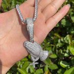 Load image into Gallery viewer, DUBSS - Iced Out Praying Hands Cross Pendant