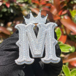 Load image into Gallery viewer, DUBSS - Custom Edgy Crown Bail Initial Letter Pendant
