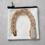 Load image into Gallery viewer, DUBSS - 18mm Gold Solid Back Baguette Bracelet