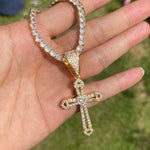 Load image into Gallery viewer, DUBSS - Iced Out Cross Heart Pendant
