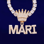 Load image into Gallery viewer, DUBSS - Custom Small Crown Bail Letter Pendant