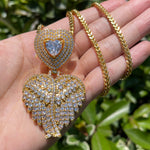 Load image into Gallery viewer, DUBSS - Iced Out Hearts Fly Pendant