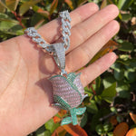 Load image into Gallery viewer, DUBSS - Iced Baguette Rose Flower Pendant