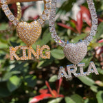 Load image into Gallery viewer, DUBSS - Iced Out Heart Bail Letter Pendant