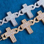 Load image into Gallery viewer, DUBSS - 30mm Iced Out Cross Infinity Bracelet