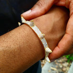 Load image into Gallery viewer, DUBSS - Iced Out Gold Bangle Spiked Bracelet