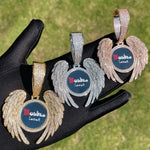 Load image into Gallery viewer, DUBSS - Iced Out Angel Winged Photo Pendant