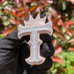 Load image into Gallery viewer, DUBSS - Custom Edgy Crown Bail Initial Letter Pendant