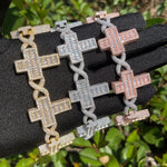 Load image into Gallery viewer, DUBSS - Iced Out Infinity Cross Baguette Bracelet