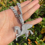 Load image into Gallery viewer, DUBSS - Iced Out Wing Horse Pendant