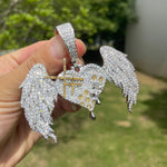 Load image into Gallery viewer, DUBSS - Iced Out Heart Wings Pendant
