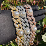Load image into Gallery viewer, DUBSS - Iced Out Pearl Cuban Bracelet