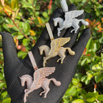 Load image into Gallery viewer, DUBSS - Iced Out Wing Horse Pendant