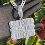 Load image into Gallery viewer, DUBSS - Iced Out Snitches Get Stitches Pendant