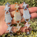 Load image into Gallery viewer, DUBSS - Iced Out Lightning Bolt Bracelet