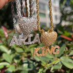 Load image into Gallery viewer, DUBSS - Iced Out Heart Bail Letter Pendant
