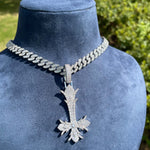 Load image into Gallery viewer, DUBSS - Iced Out Gothic Upside Down Cross Pendant