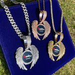 Load image into Gallery viewer, DUBSS - Iced Out Angel Winged Photo Pendant
