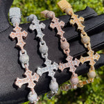 Load image into Gallery viewer, DUBSS - Iced Out Ball Infinity Cross Bracelet