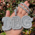 Load image into Gallery viewer, DUBSS - Custom Filled Baguette Letter Pendant