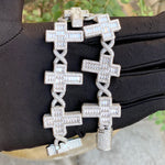 Load image into Gallery viewer, DUBSS - Iced Out Baguette Cross Infinity Bracelet
