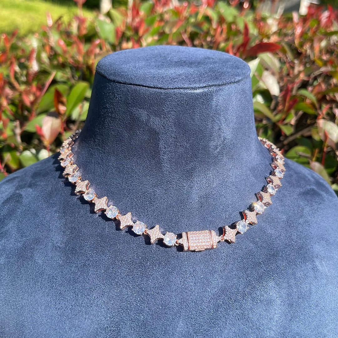DUBSS - Iced Out Prong Dot Star Chain