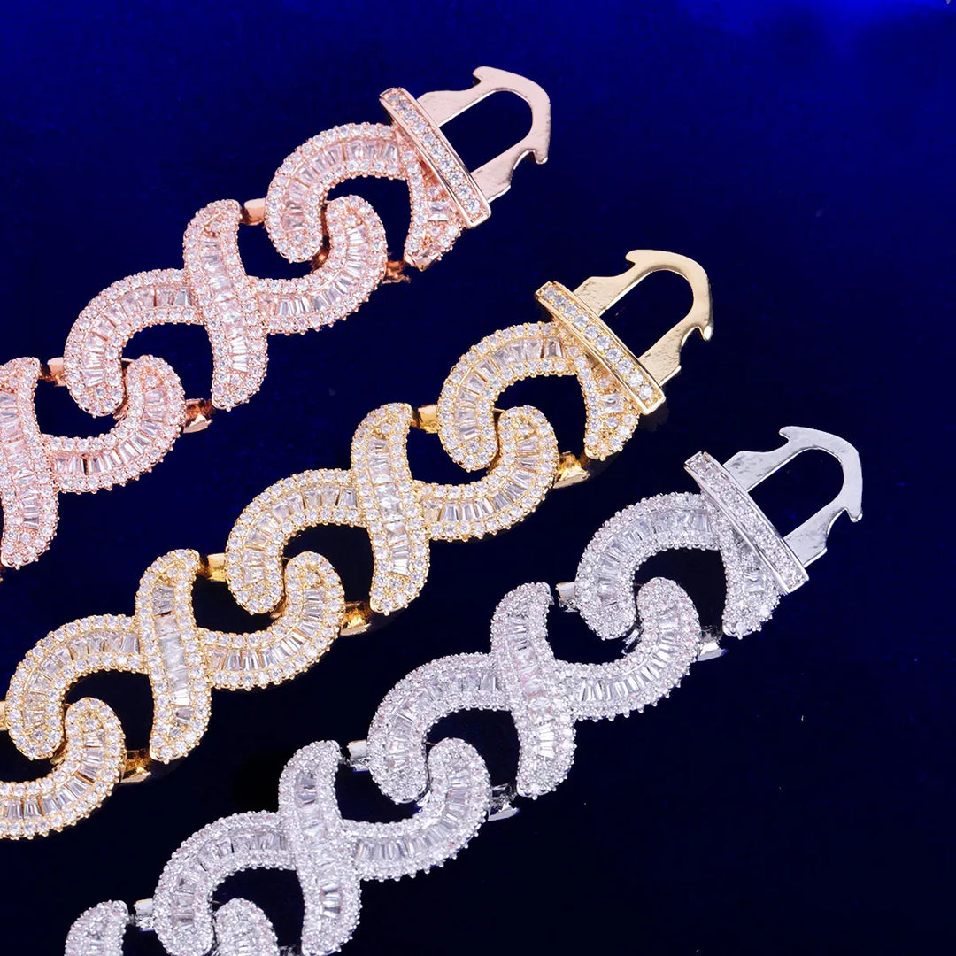 DUBSS - Iced Out Spring Clasp Baguette Infinity Chain