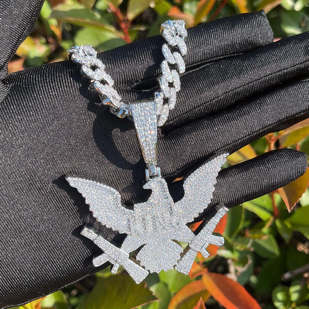 DUBSS - Iced Out Eagle Gang Prong Pendant