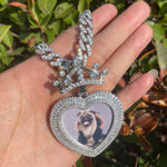 Load image into Gallery viewer, DUBSS - Custom Heart Crown Bail Photo Pendant
