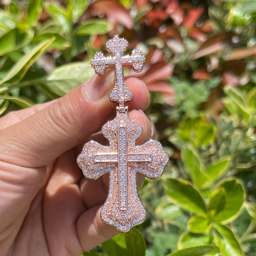 DUBSS - Iced Out Dual Cross Pendant