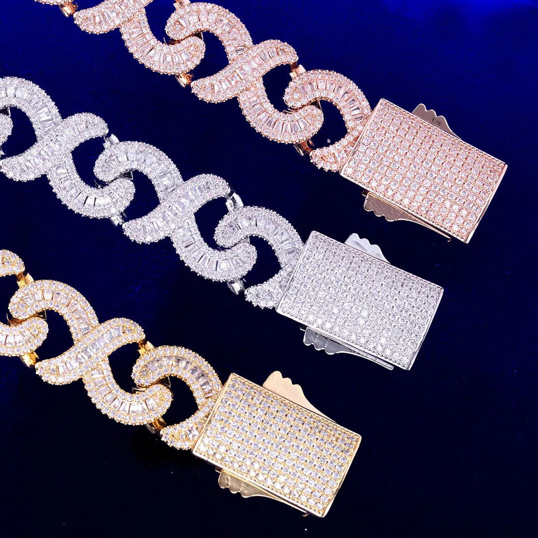 DUBSS - Iced Out Spring Clasp Baguette Infinity Chain