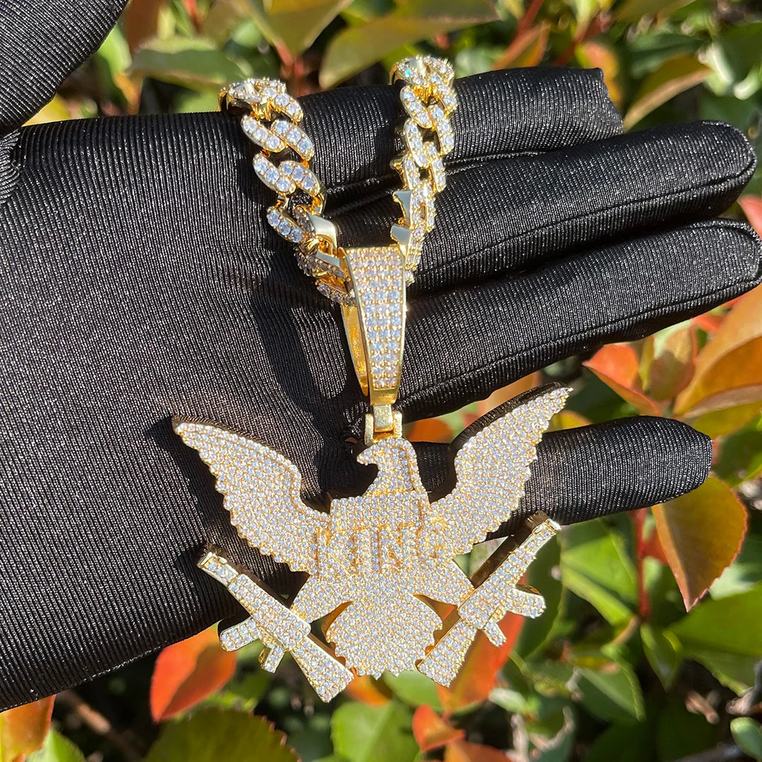 DUBSS - Iced Out Eagle Gang Prong Pendant