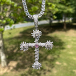 Load image into Gallery viewer, DUBSS - Iced Out Geared Cross Pendant
