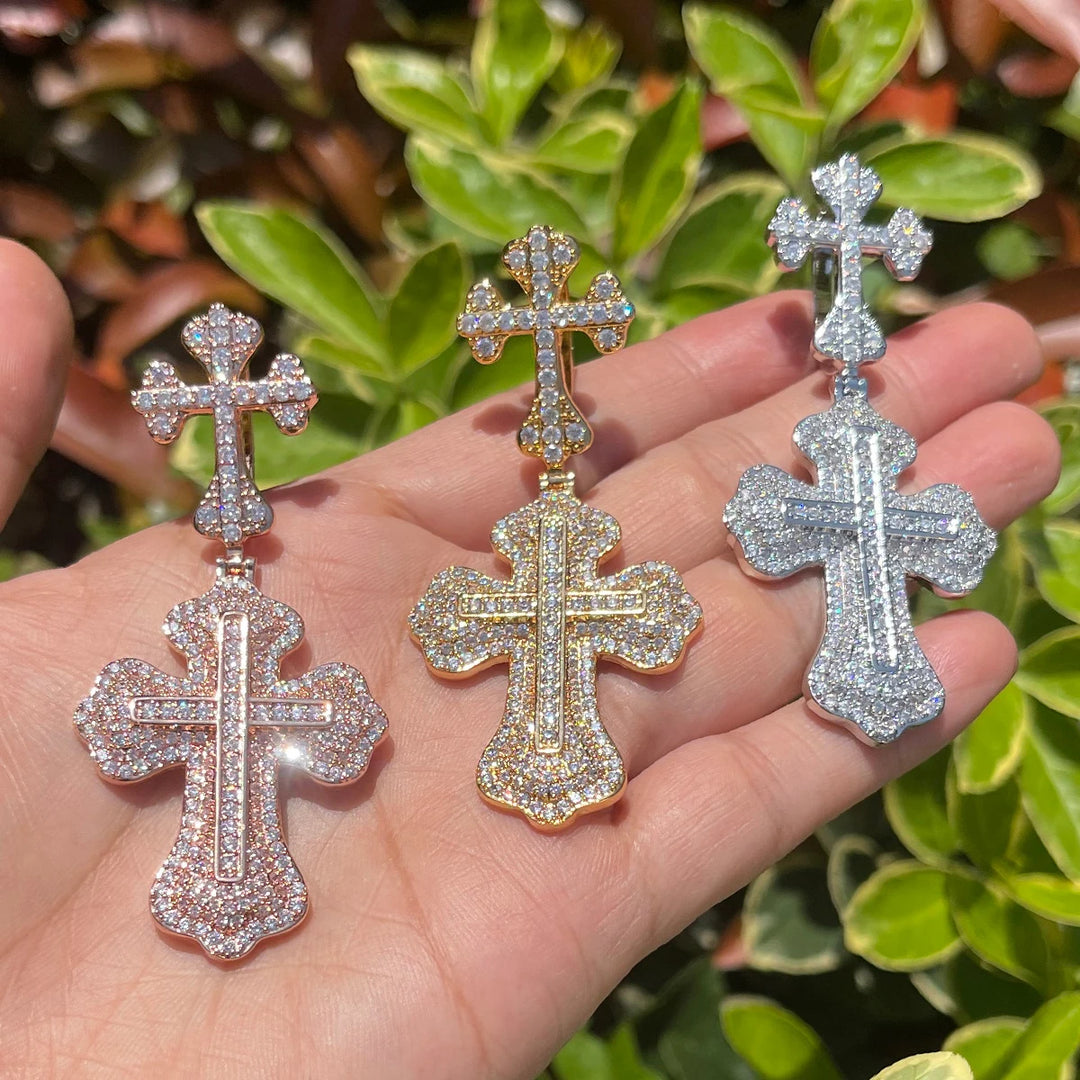 DUBSS - Iced Out Dual Cross Pendant