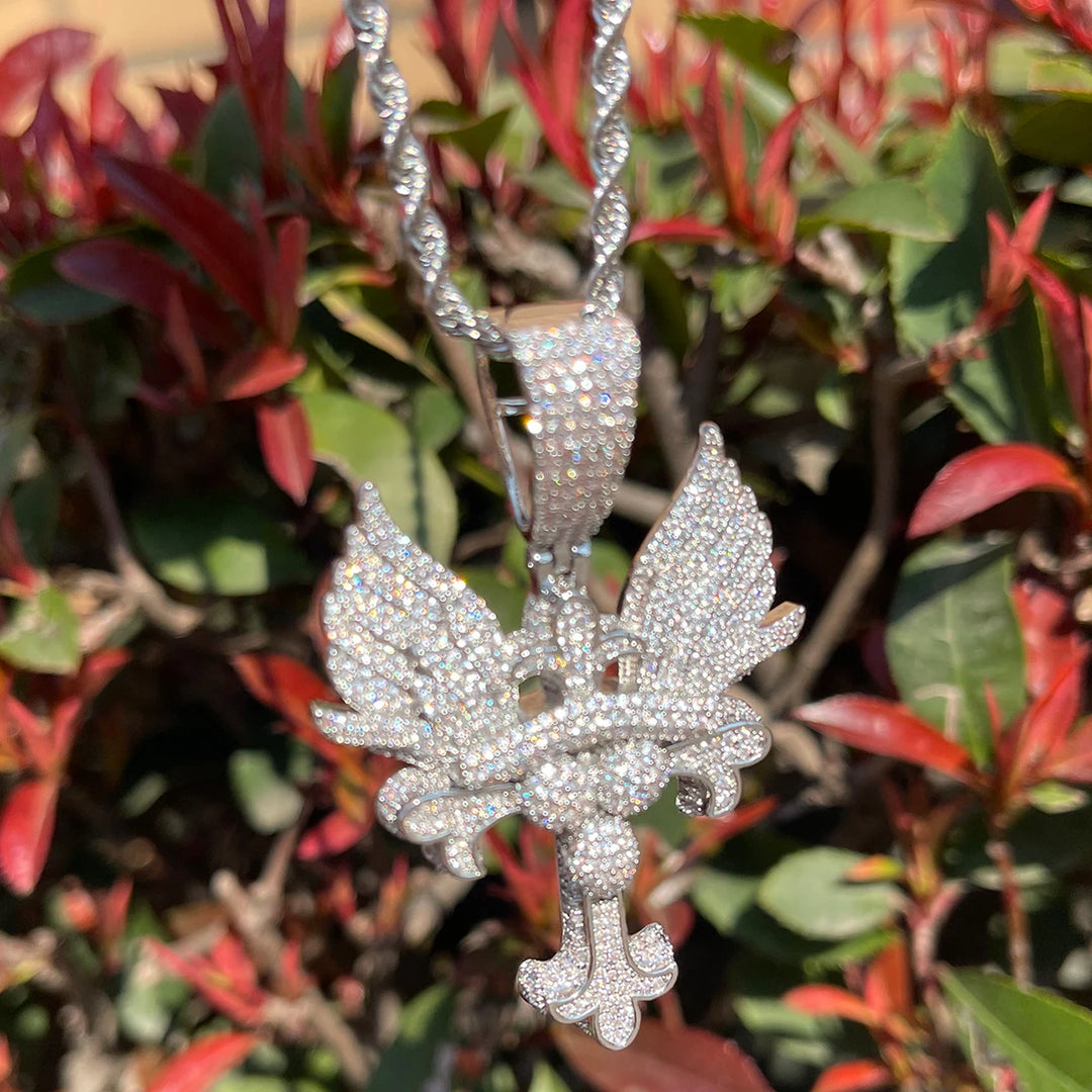 DUBSS - Iced Out Wing Cross Pendant