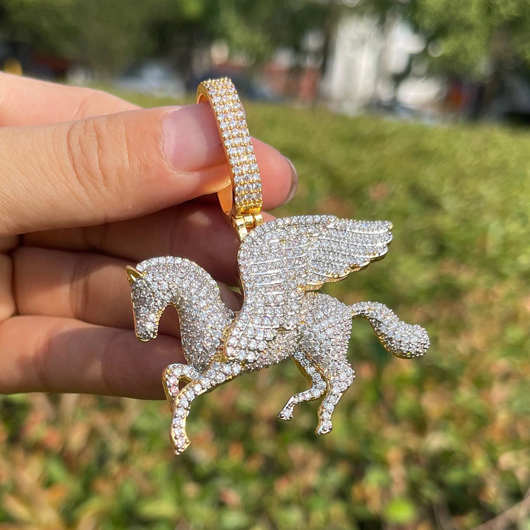 DUBSS - Iced Out Wing Horse Pendant