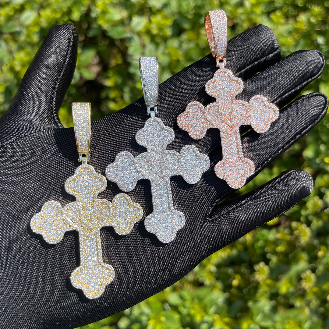 DUBSS - Iced Out Heart Cross Pendant