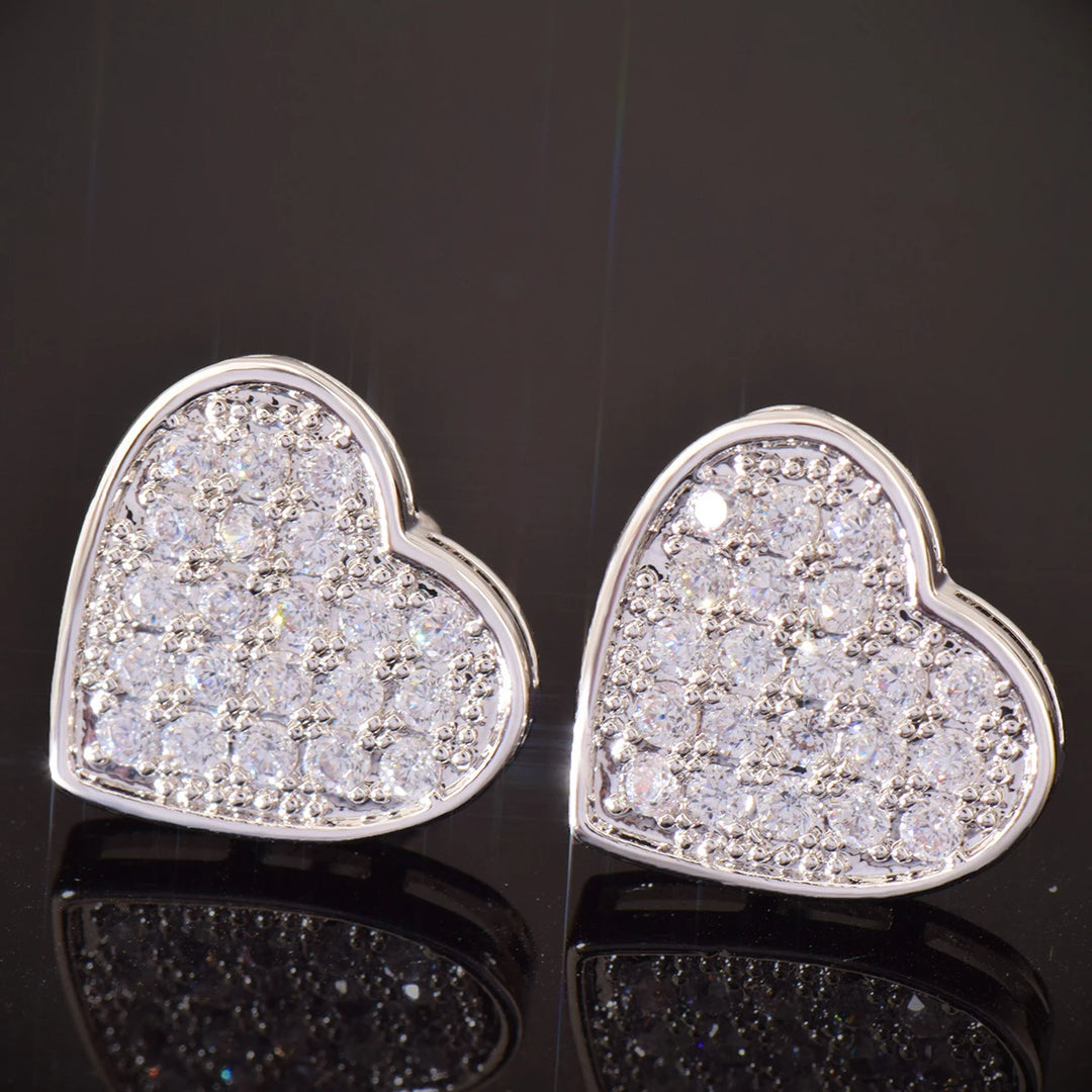 DUBSS - 14mm Iced Heart Shape Earrings