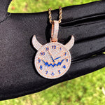 Load image into Gallery viewer, DUBSS - Iced Out Evil Clock Pendant
