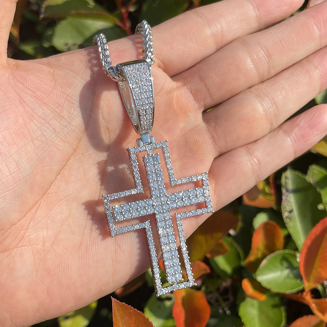 DUBSS - Iced Out Hollow Cross Pendant