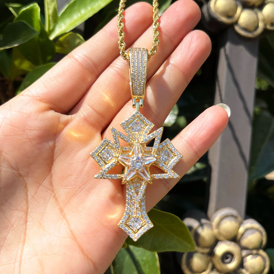 DUBSS - Iced Out Star Cross Pendant