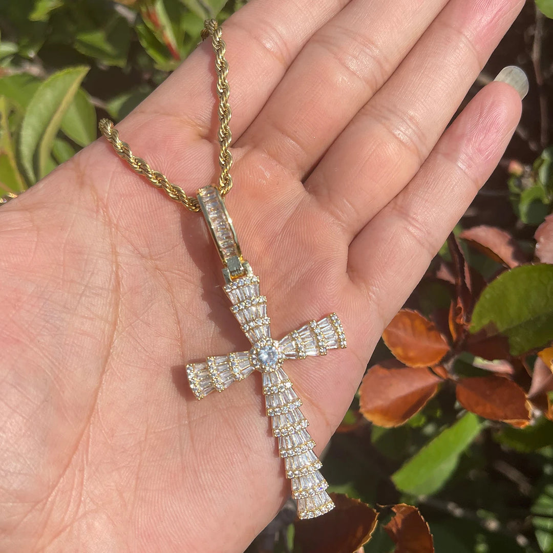 DUBSS - Iced Out Middle Aged Cross Pendant