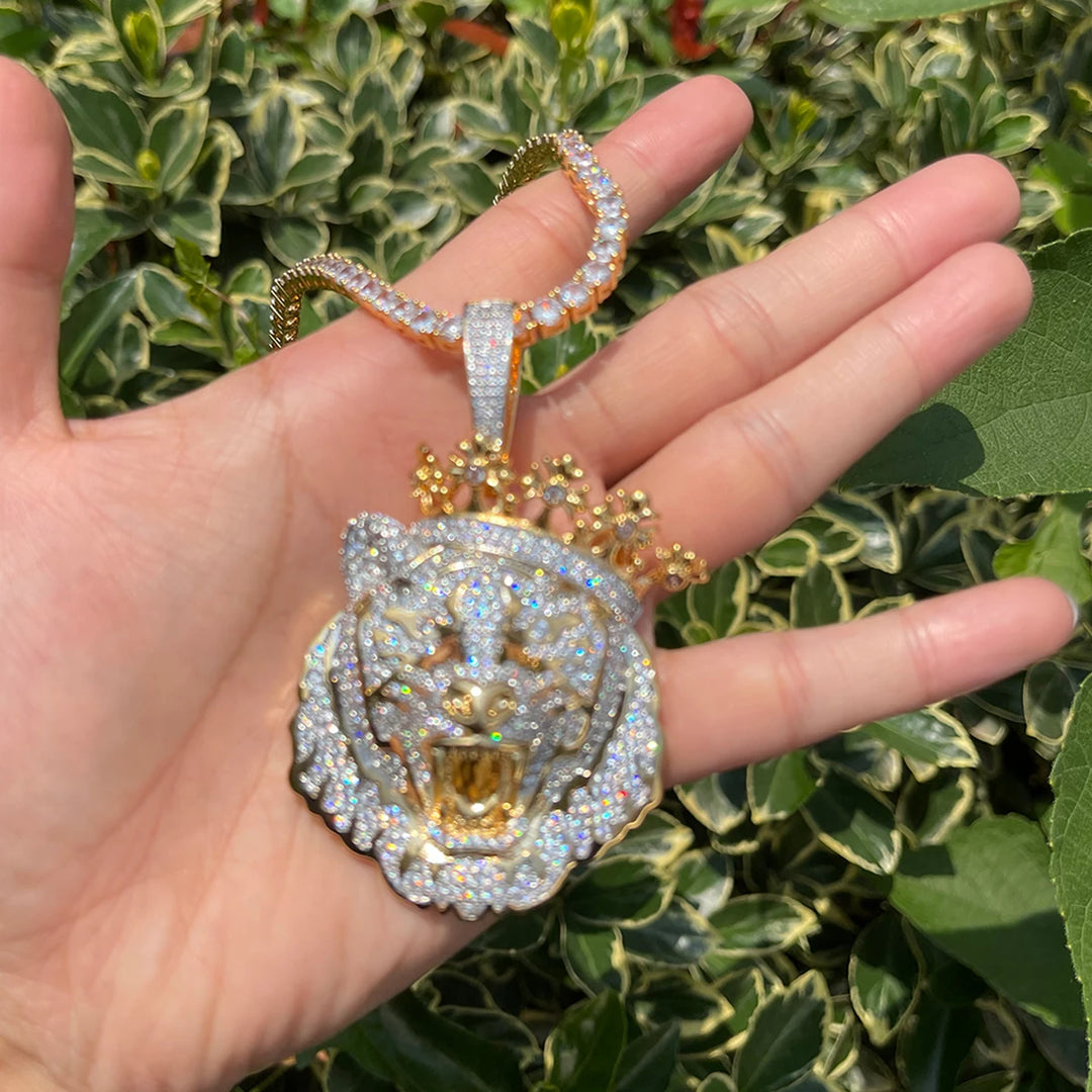 DUBSS - Iced Out Lion Crown Pendant