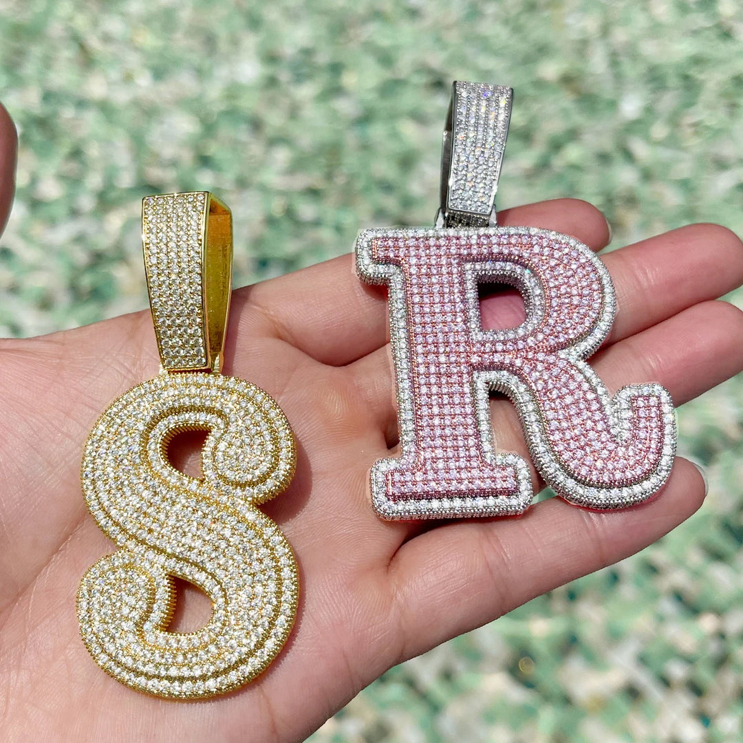 DUBSS - Iced Out Two Layers Single Initial Pendant