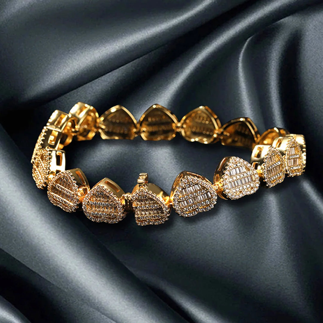 DUBSS - Iced Out Baguette Prong Heart Bracelets